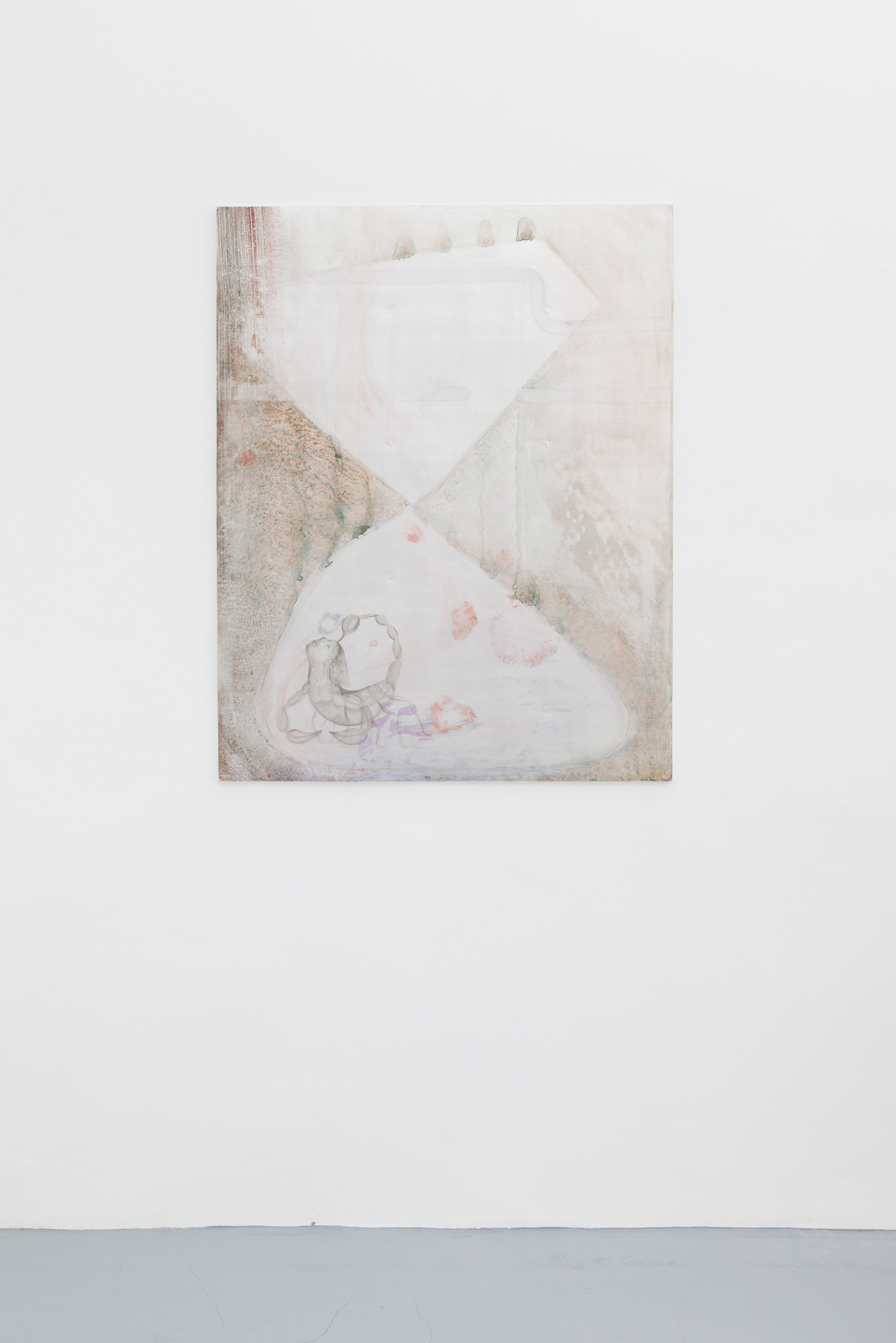 Sarah Księska, Sicherheit [Safety], 2019, acrylics on Tetrapack, 117 x 92 cm