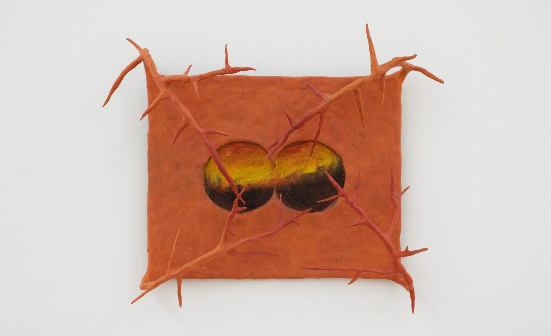 Kian McKeown, Spyhole, 2020, Epoxy clay and colored pencil on masonite 14 1/4 x 10 7/16 x 3 5/16
