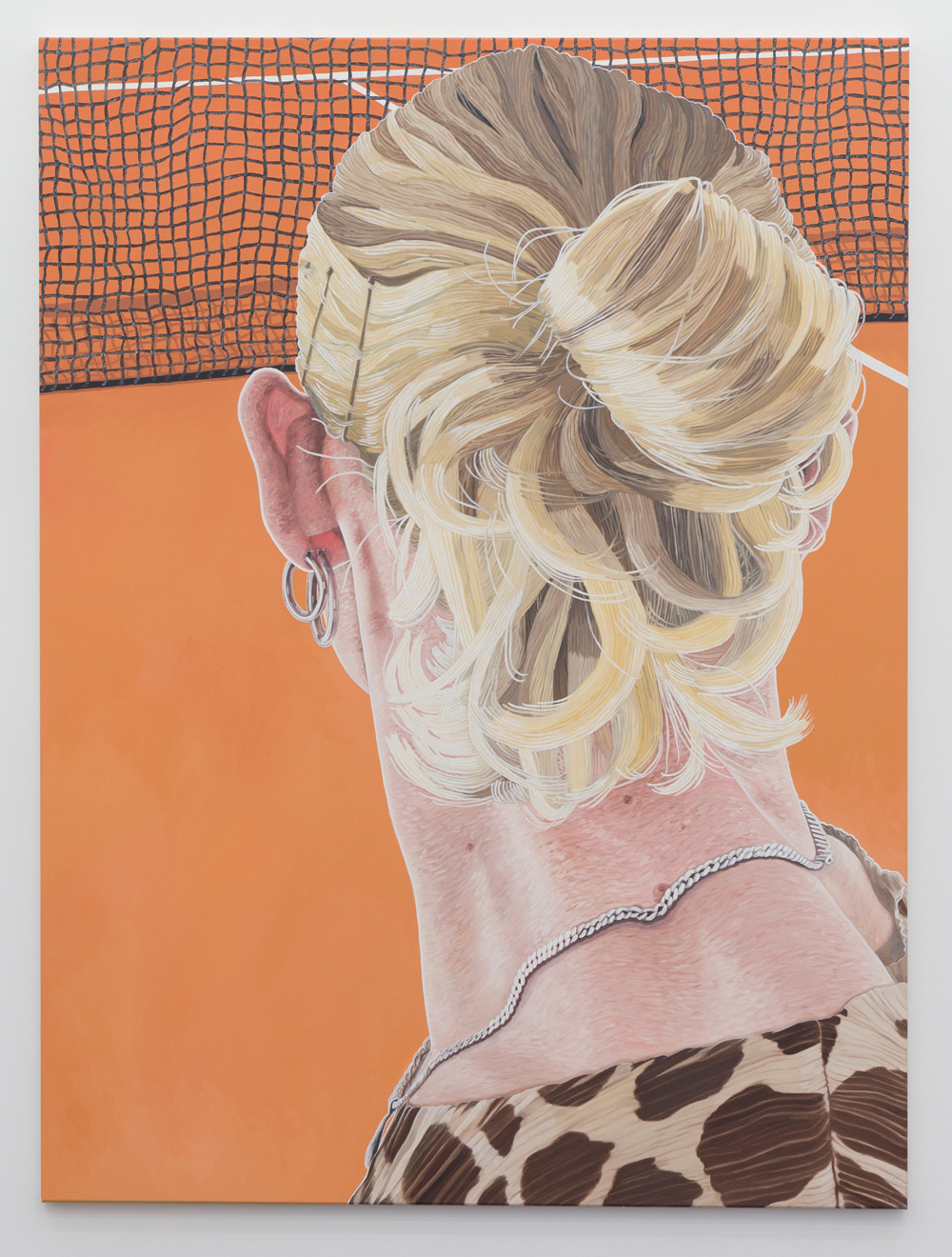 Hamish Chapman, Bun, Hoops and Pleats, 2022, Oil on canvas, 195.5 x 145