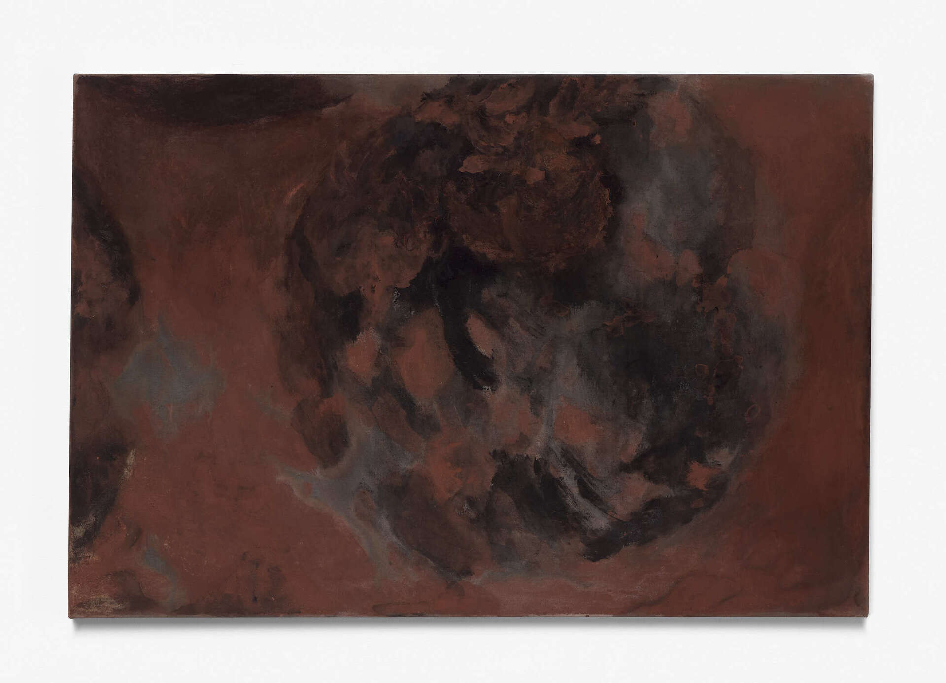 Allan Rand, Mudworks (untitled no. 2) 2021, Acrylic, gesso, chalk pastel on cotton, 70 x 48 x 1.8 cm.