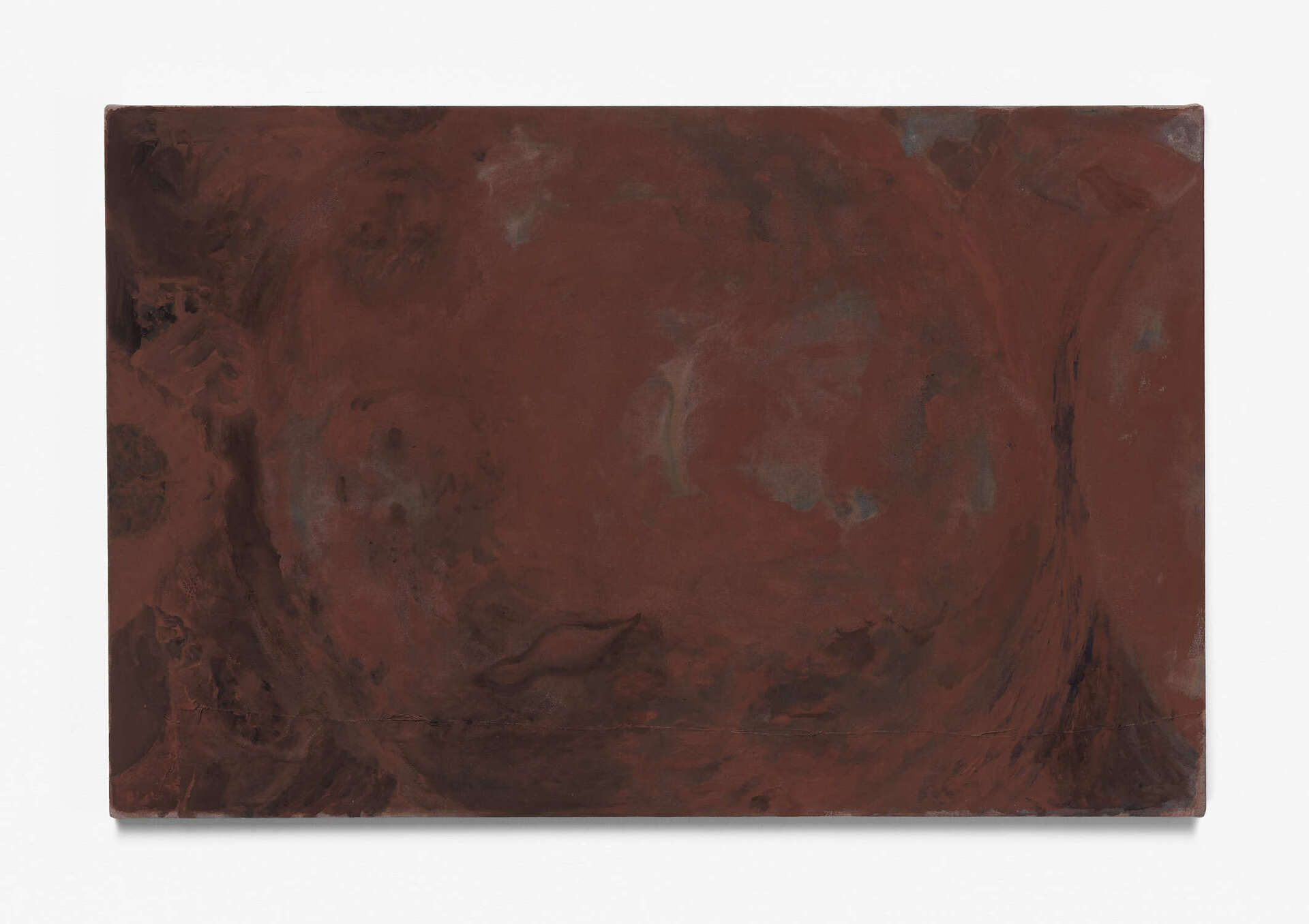 Allan Rand, Mudworks (untitled no. 4) 2021, Acrylic, gesso, chalk pastel on cotton, 68.2 x 44.1 x 1.8 cm.