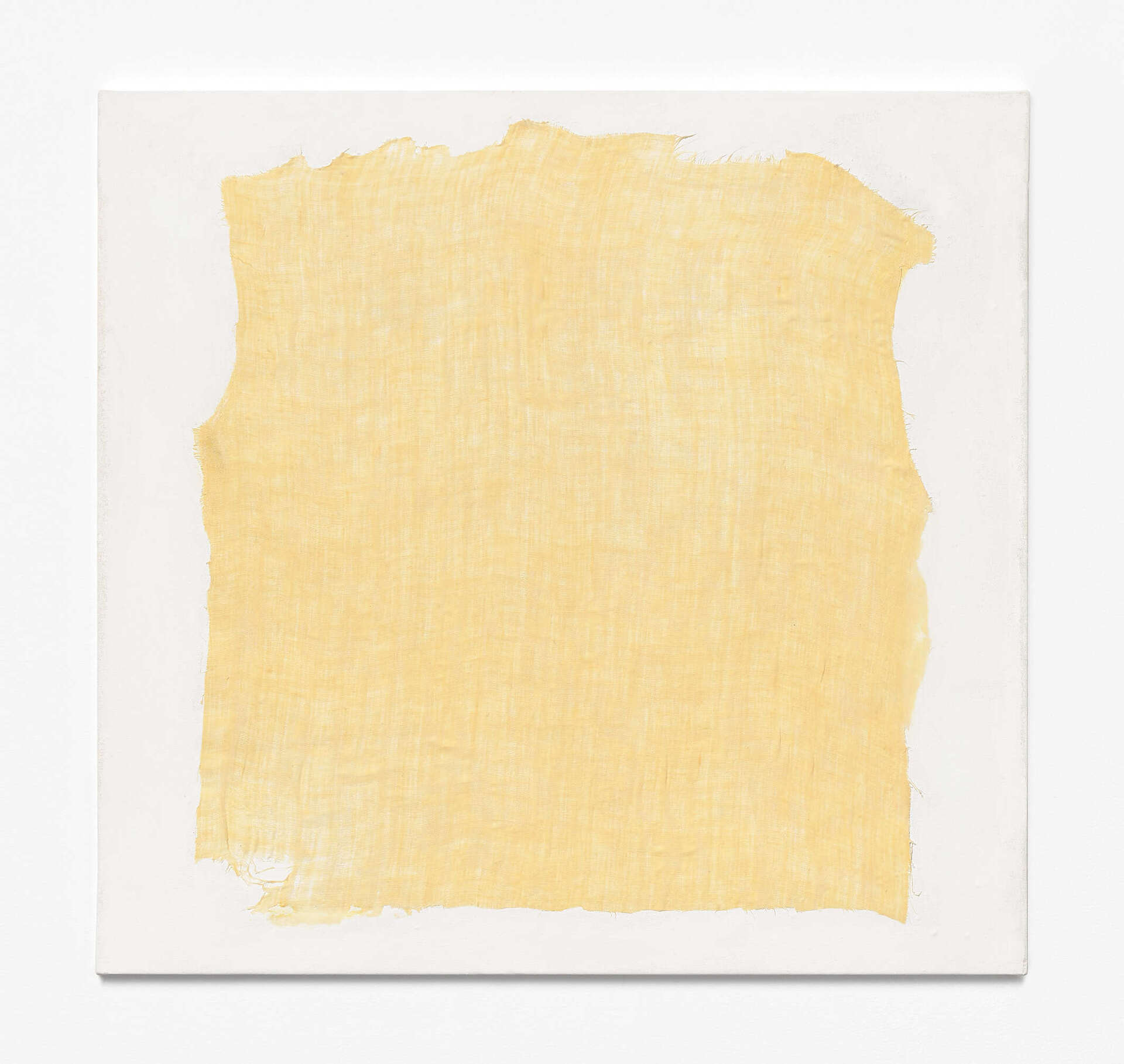 Allan Rand, Sun vest, 2021, Acrylic, linen, glue, chalk pastel, gesso on cotton, 68 x 64 x 1.2 cm.