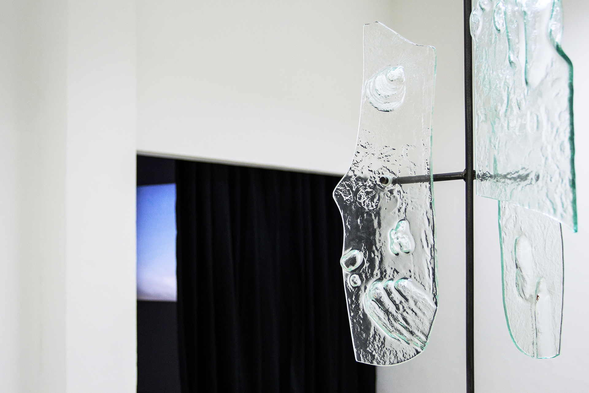 11 Leontios Toumpouris – To maintain patency #2, 2022, mild steel, fused glass, resin, 285 x 50 x 40 cm, detail.
