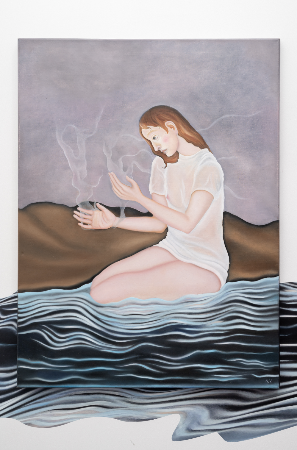 Nata Varazi, Untitled (What it feels like to be a girl), 2021 Oil on stretched canvas 90x70cm