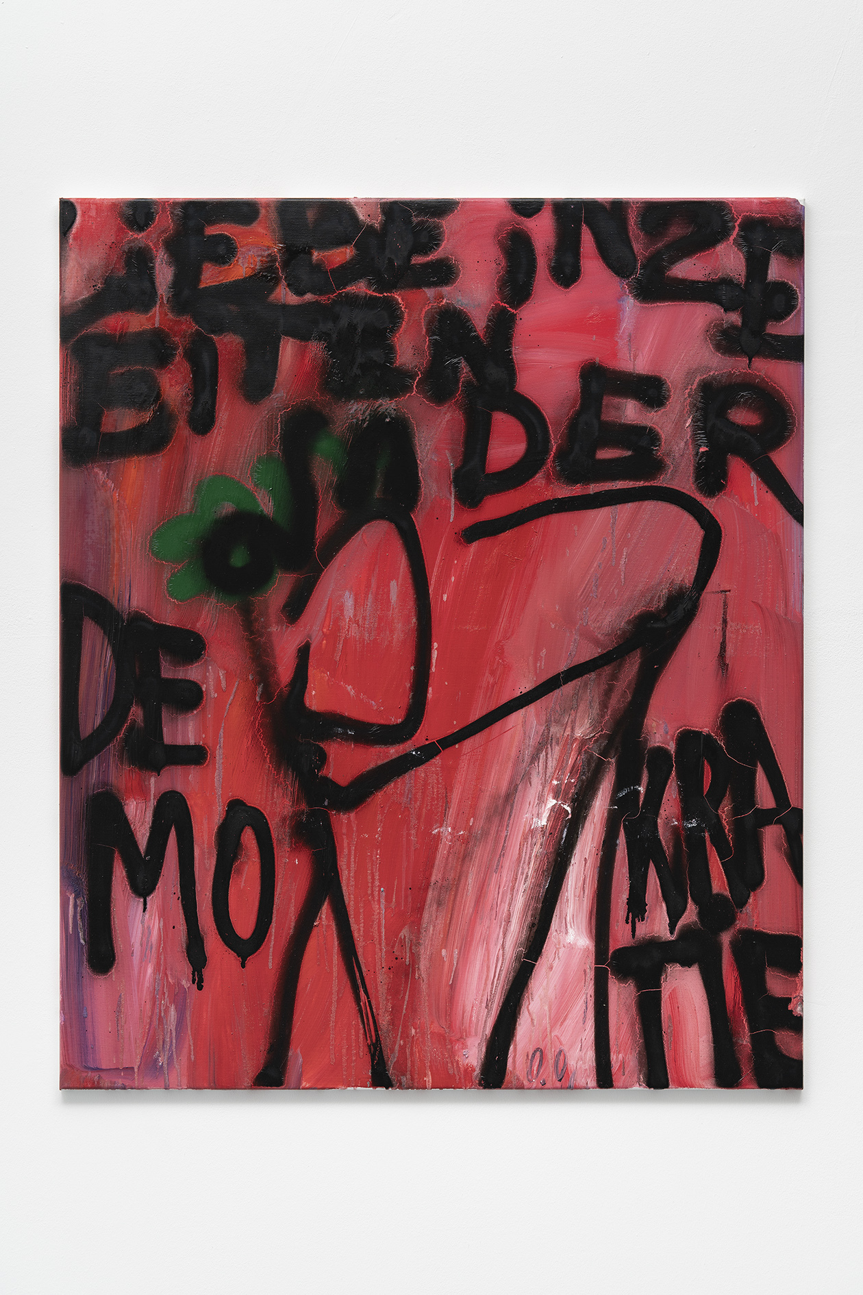 Osmar Osten, Liebe in Zeiten der Demokratie, 2021 – Oil and spray paint on canvas, 120 x 100 x 3 cm. Courtesy the artist  and Mountains, Berlin.