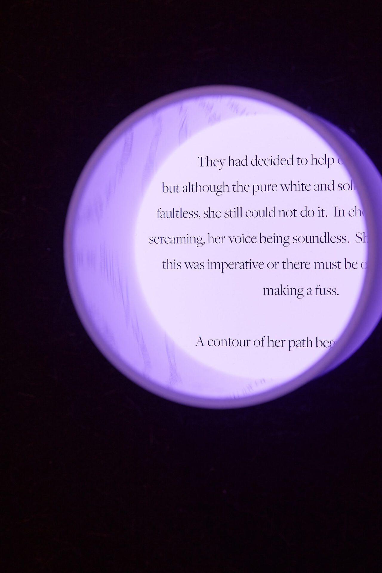 Cecilia Sjoholm, A most treasured ability, 2022, Felt, Perspex, paper, emulsion and LED, 65 x 45 x 9 cm