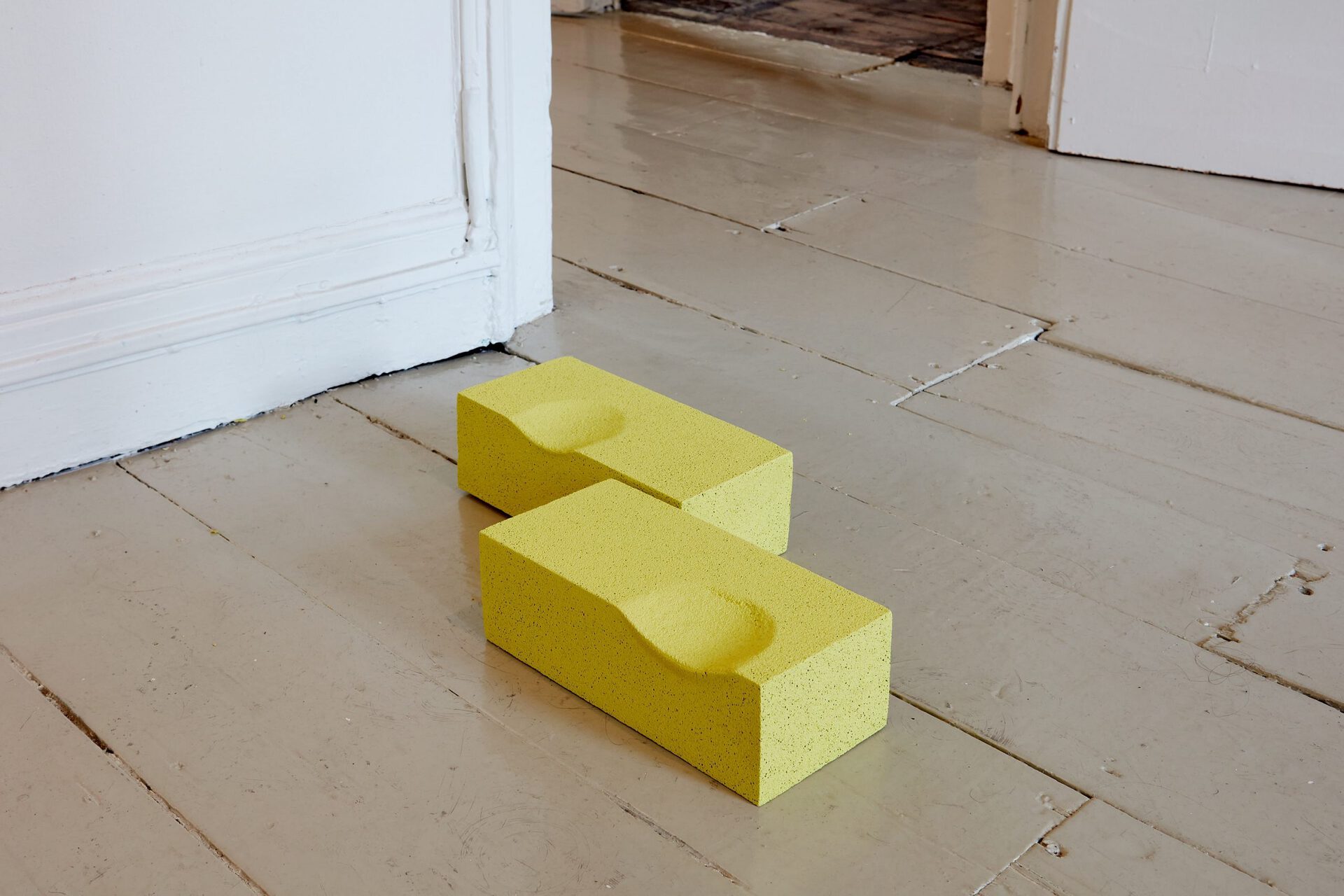 Garth Gratrix, Pursuit of Happiness, 2022 (ongoing), Nine inch Oasis floristry block and emulsion, Installation dimensions variable