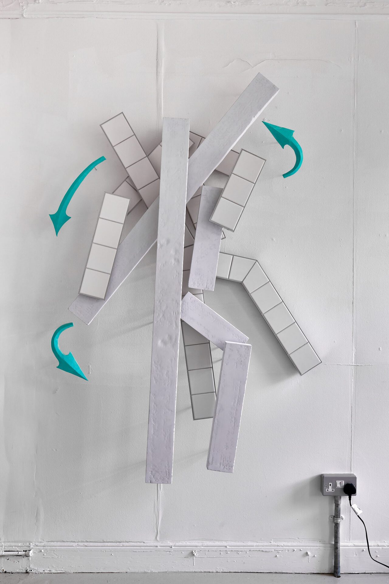 Iain Hales, Koshi Nage, 2022, Jesmonite, MDF, ceramic tiles, grout and aluminium, 165 x 120 x 35 cm