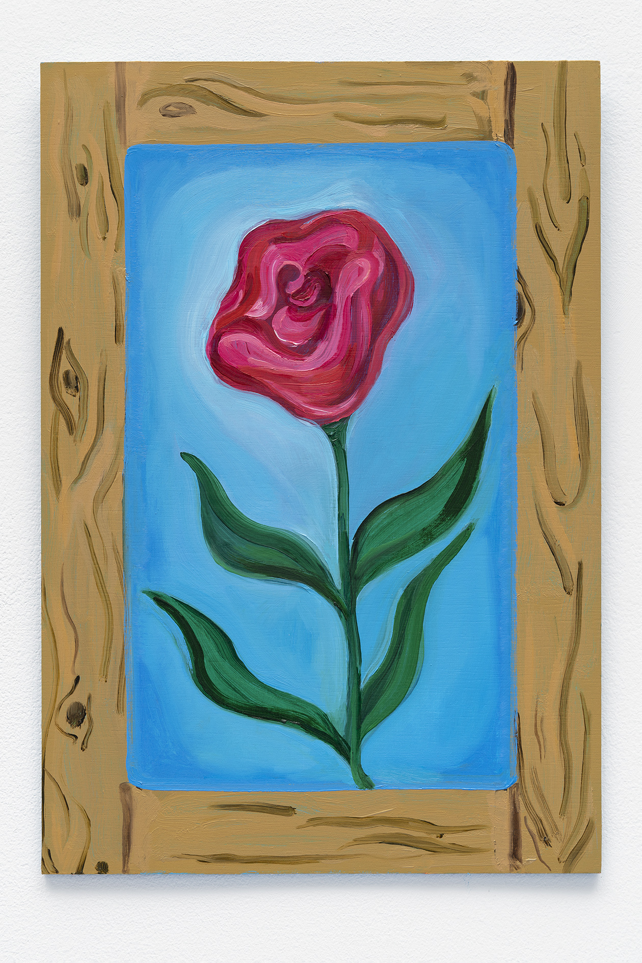 Olivia Parkes, Living Like the Rose, 2022 – Oil on wood, 70.5 x 43.5 x 0.5 cm