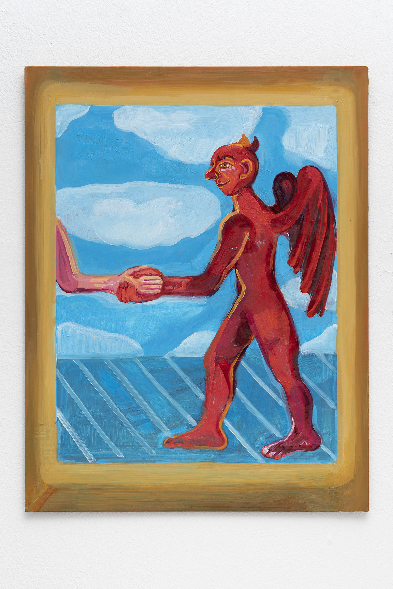 Olivia Parkes, Crossing, 2022 – Oil on cardboard, 73.3 x 56 x 0.5 cm