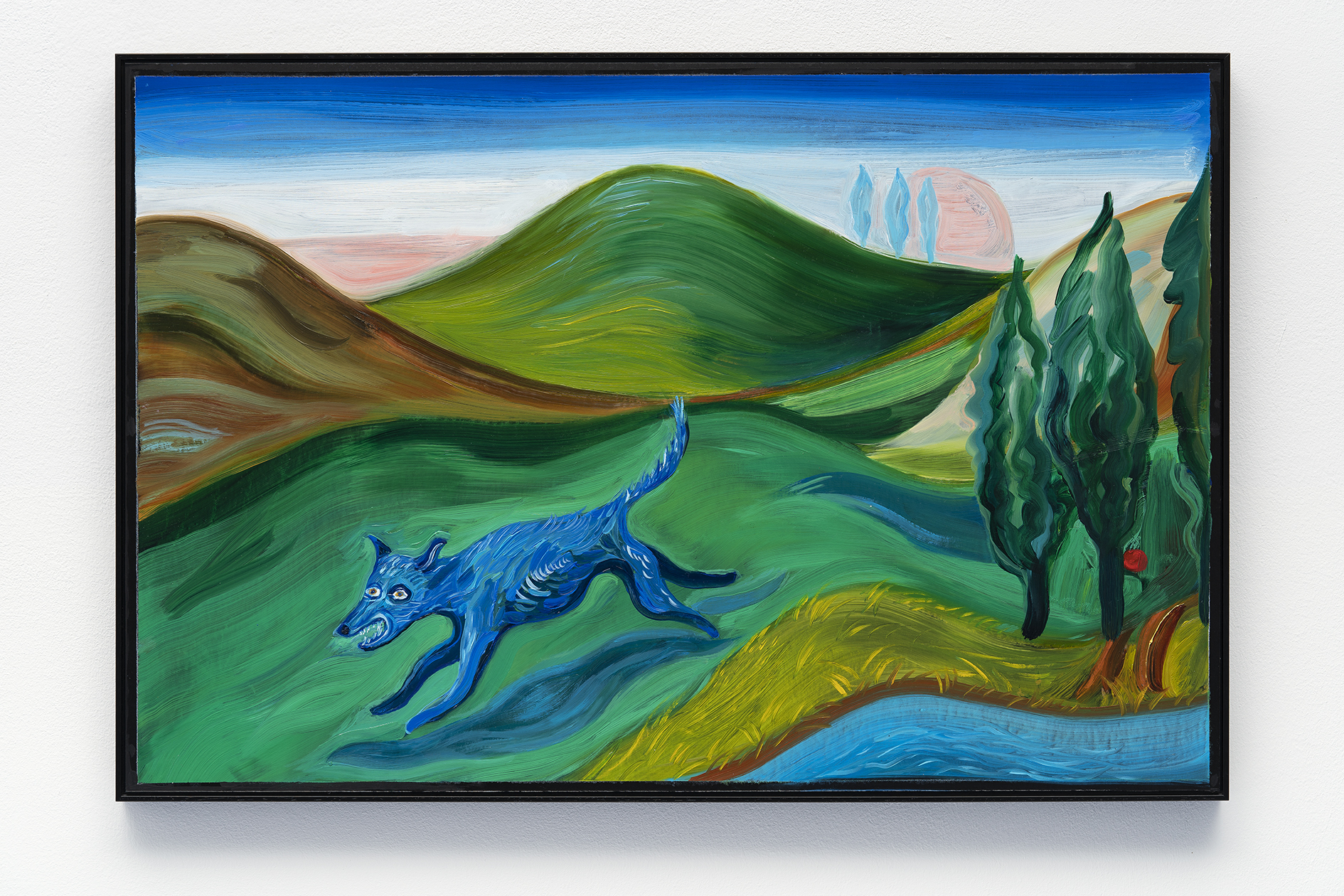 Olivia Parkes, The same River, 2021 – Oil on rag board, 52.5 x 77.5 x 2.5 cm