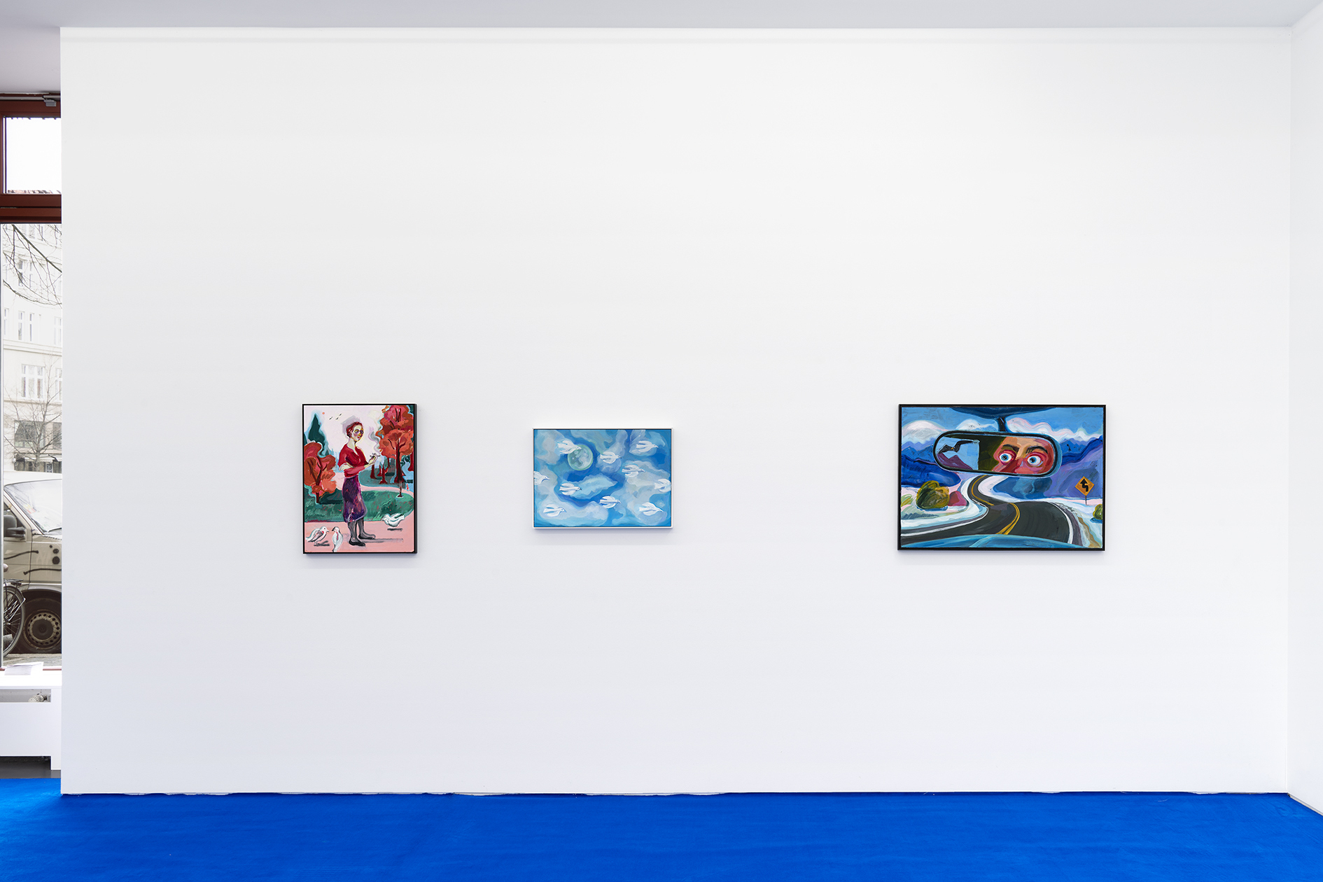 Installation view, Olivia Parkes, THE SAME RIVER, Mountains, Berlin, 2022
