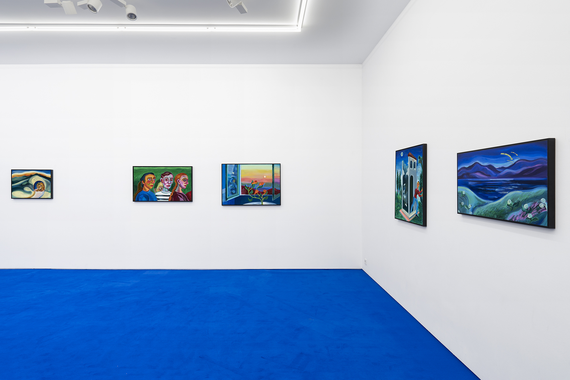 Installation view, Olivia Parkes, THE SAME RIVER, Mountains, Berlin, 2022