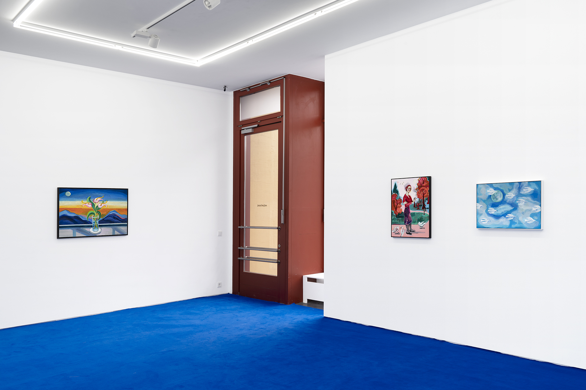 Installation view, Olivia Parkes, THE SAME RIVER, Mountains, Berlin, 2022