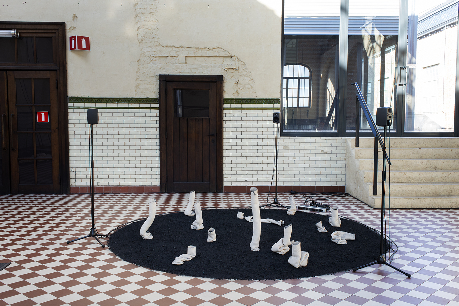 Angyvir Padilla, Fool’s Paradise, 2018  ceramics, charcoal, sound system