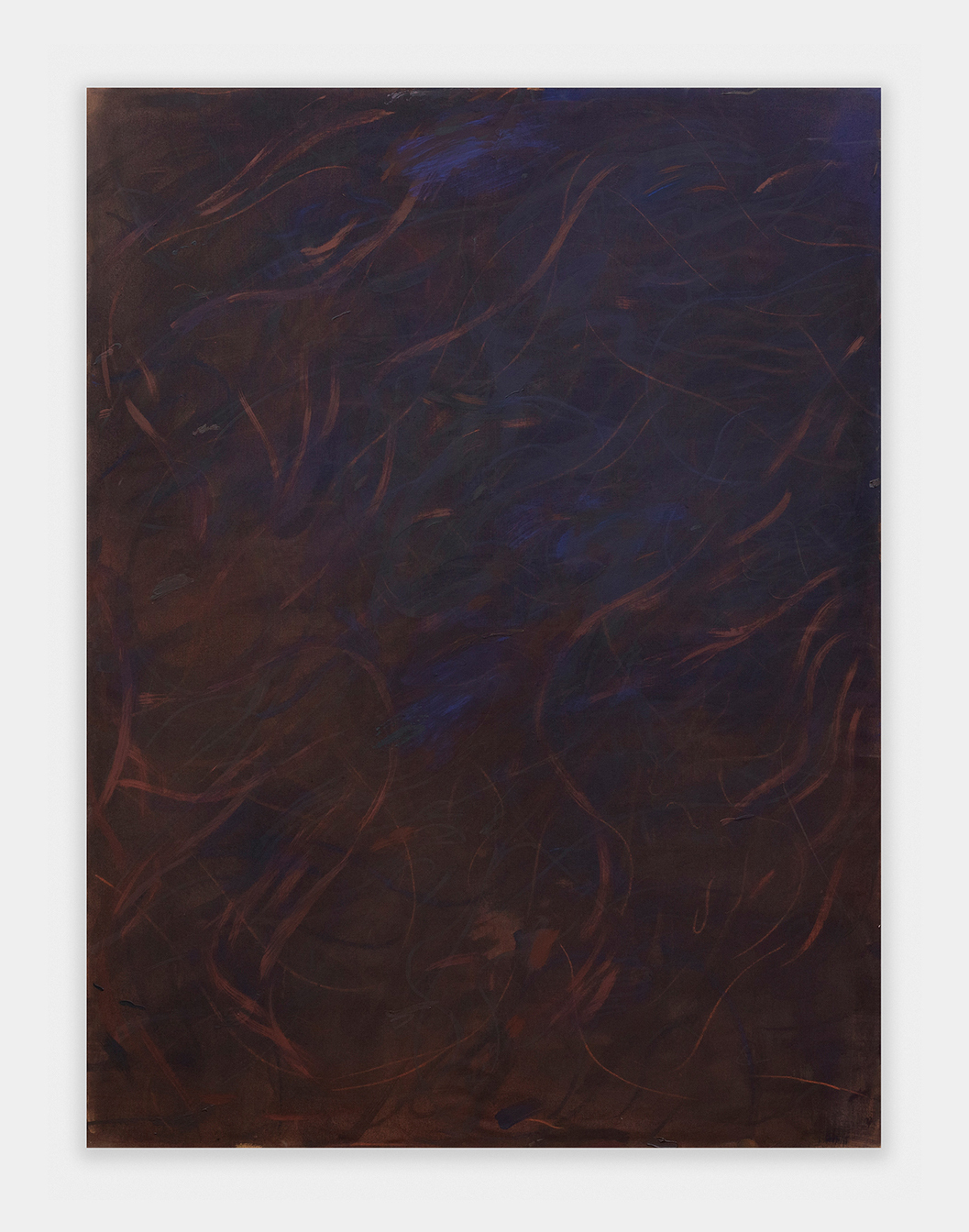 Alina Vergnano, Night Dive, 2022 (Acrylic, oil stick, soft pastels, pigments on linen, 200 x 150 cm).
