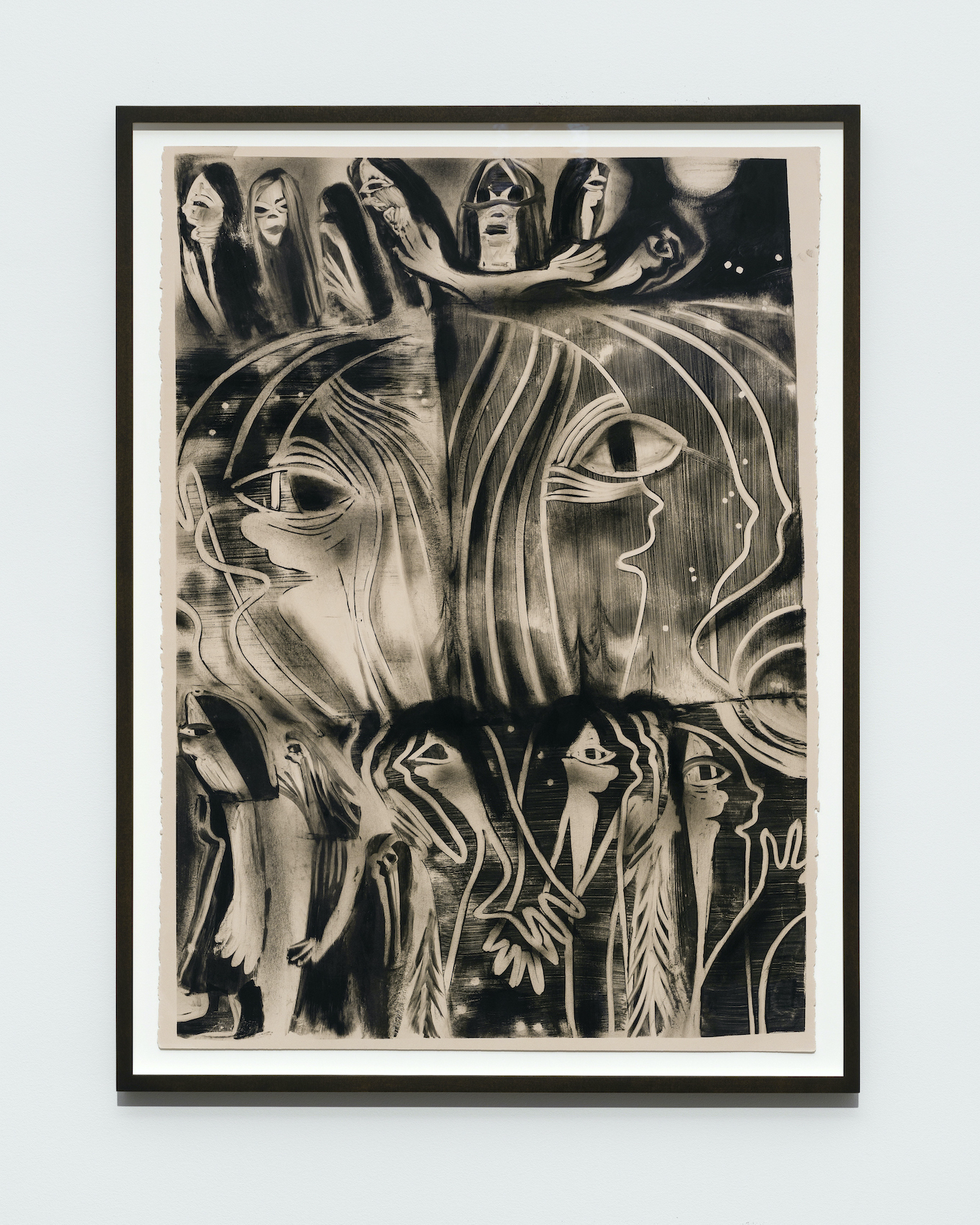 Bea Parsons, Outward, 2022, Monotype on Stonehenge paper, 30 x 22 inches, edition 1/1