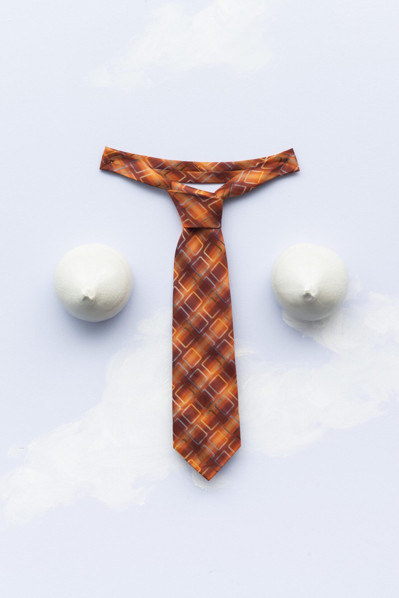 Annabelle Galland & Victor Delétraz, OTO, 2017-2022, Glazed ceramic, oil on tie, dimensions variable