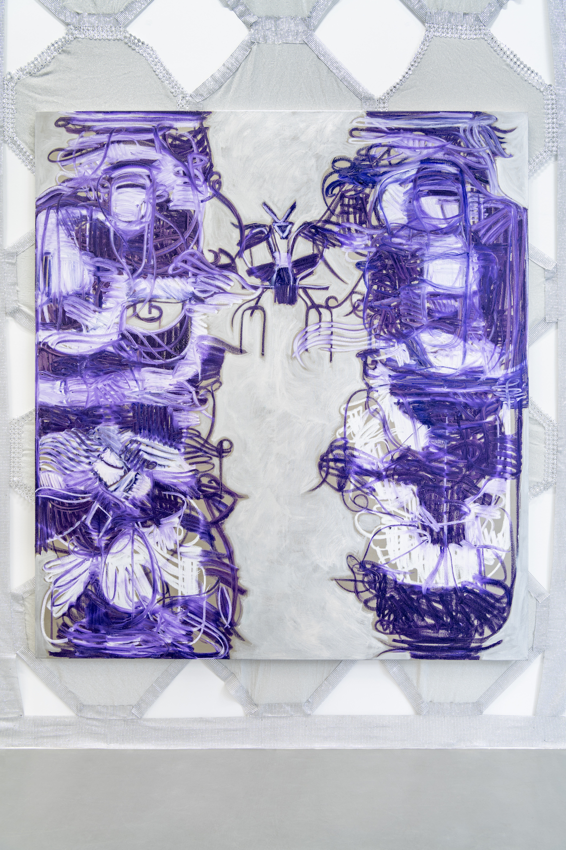 Melike Kara, milanlu, 2022, oil sticks and acrylic on canvas, 180 x 150 cm, courtesy: the artist and Perez Projects, Berlin