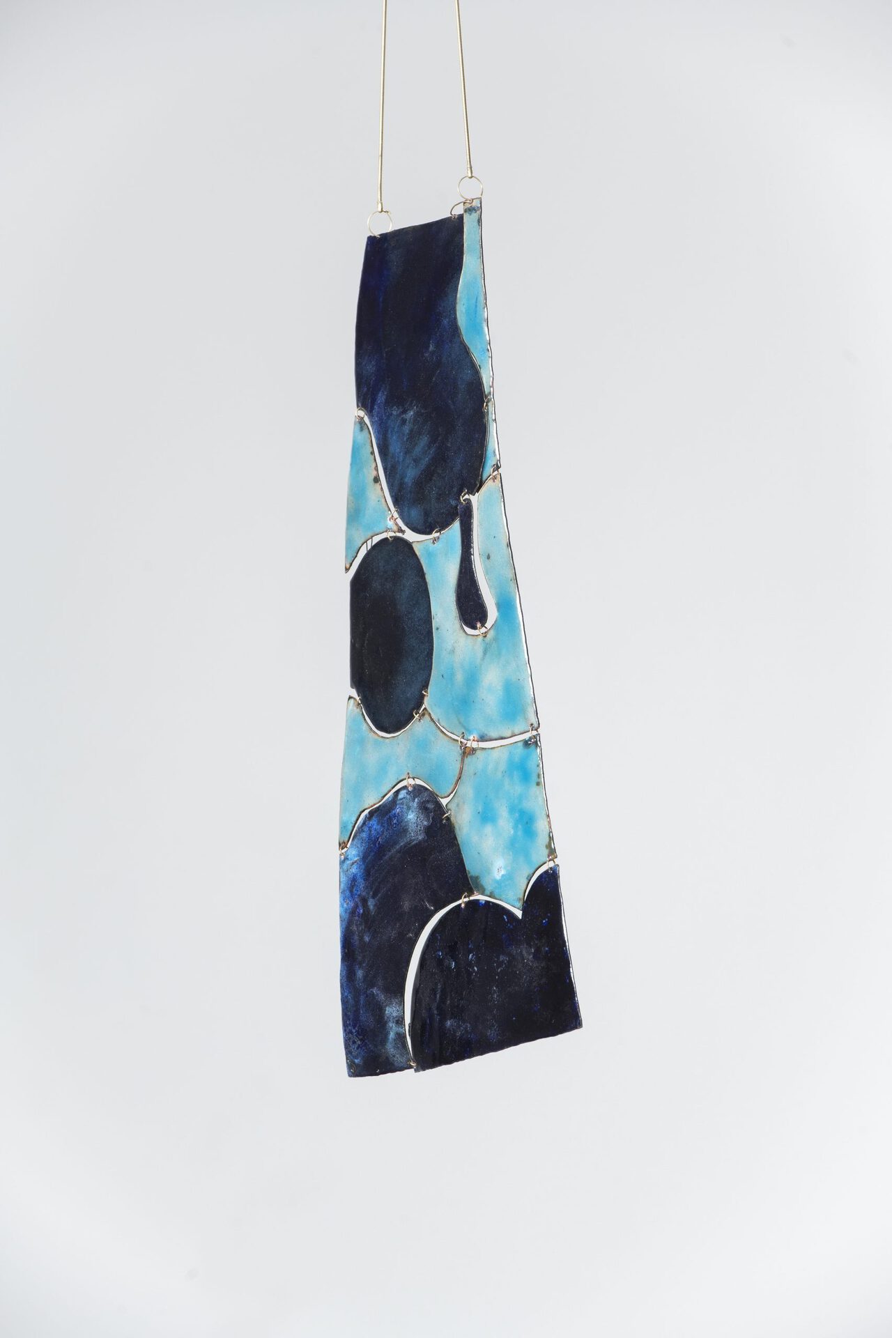 Paul Paillet, Light Show (Blue), 2022, enameled Copper, brass, 44 x 15 cm