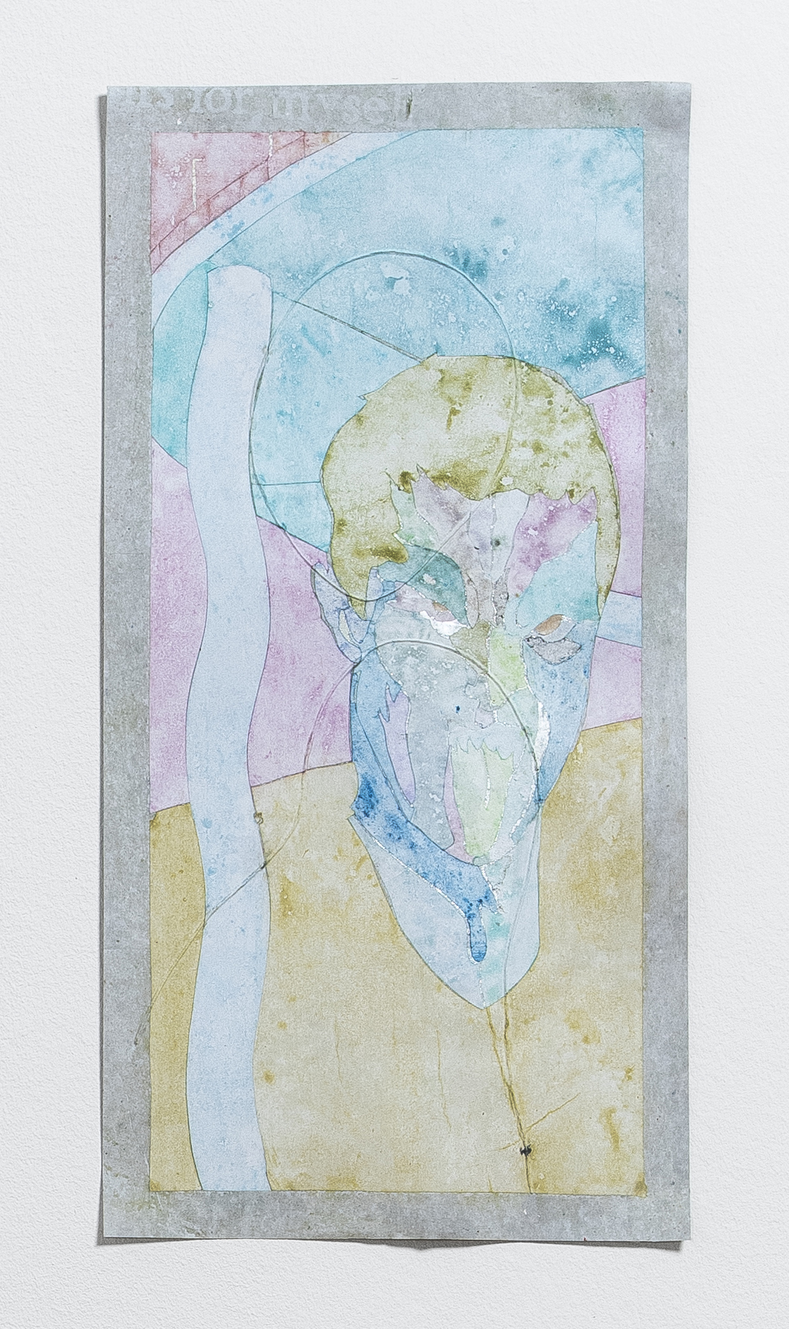 Paul Paillet, Spike and his tongue II, 2022, paper, pigment, aluminium foil, 22 x 50 cm