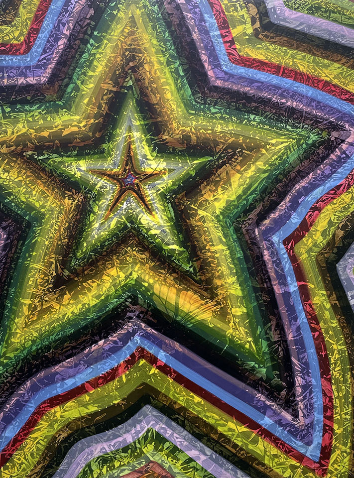 Ben Quinn ”Butterfly In Grass (Messenger)” Watercolor and UV Varnish on PVA over Inkjet Print Fixed to Canvas over Panel 48 x 36 inches 2022