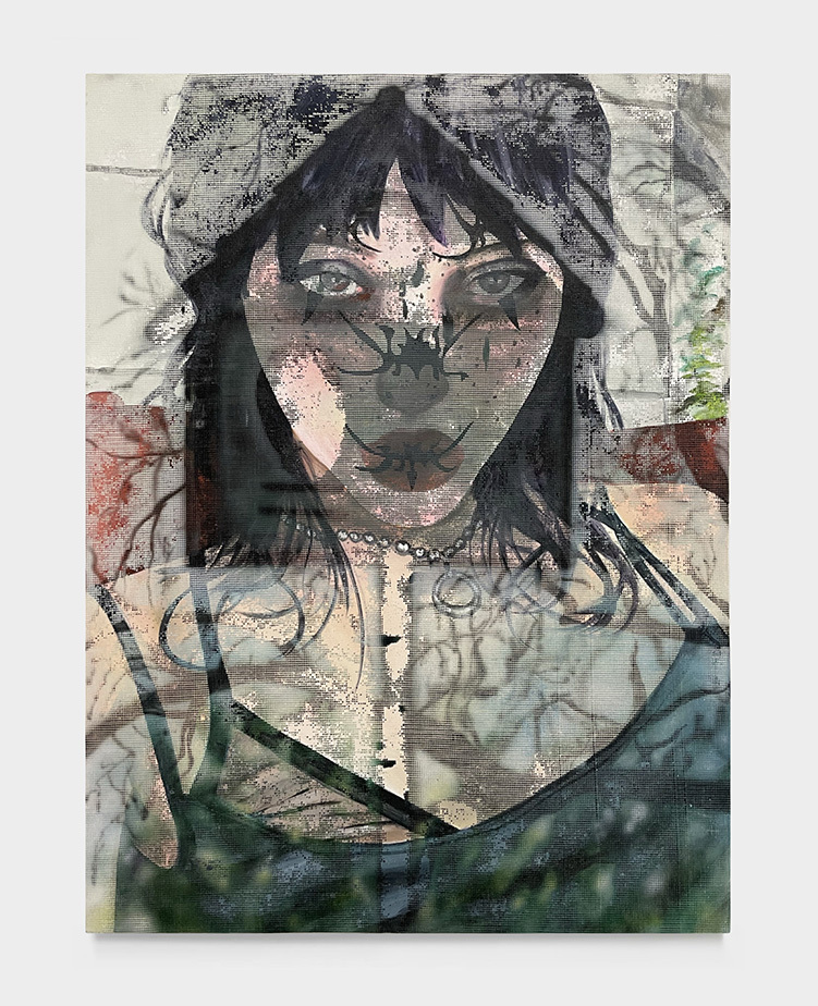 Robert Falco ”House made of seeds” Acrylic on canvas 48 x 36 inches 2022