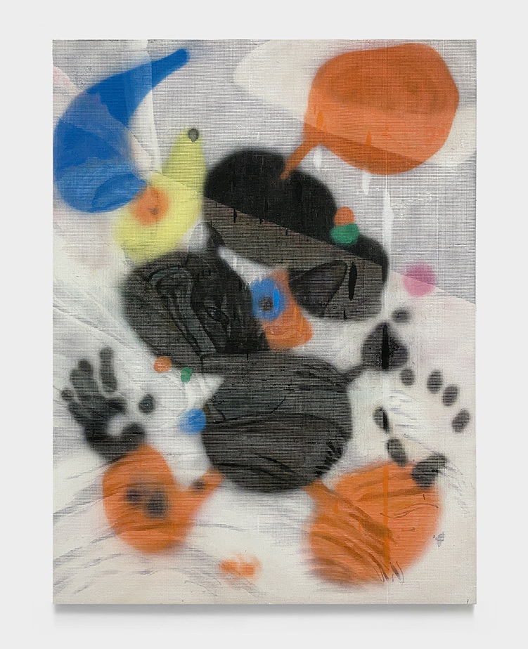 Robert Falco ”Miki’s House” Acrylic and enamel on canvas 48 x 36 inches 2021