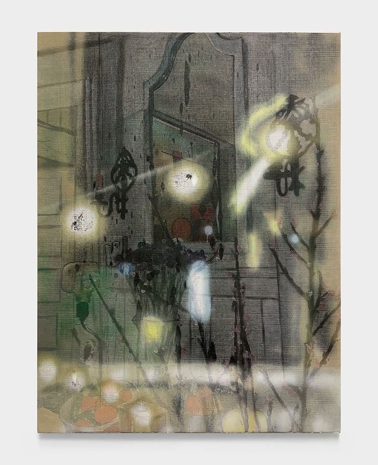 Robert Falco ”Candle Shortage” Acrylic and enamel on canvas 48 x 36 inches 2021