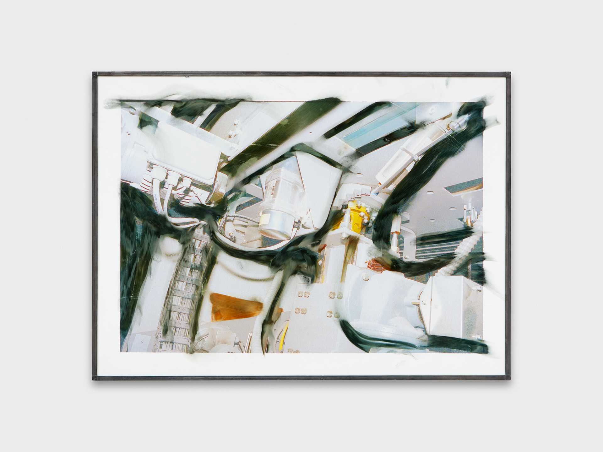 Jean-Vincent Simonet Untitled (heirloom), 2022 Inkjet print on plastic foil, fingertips intervention, handmade lead frame, anti-reflective glass 31 × 42cm