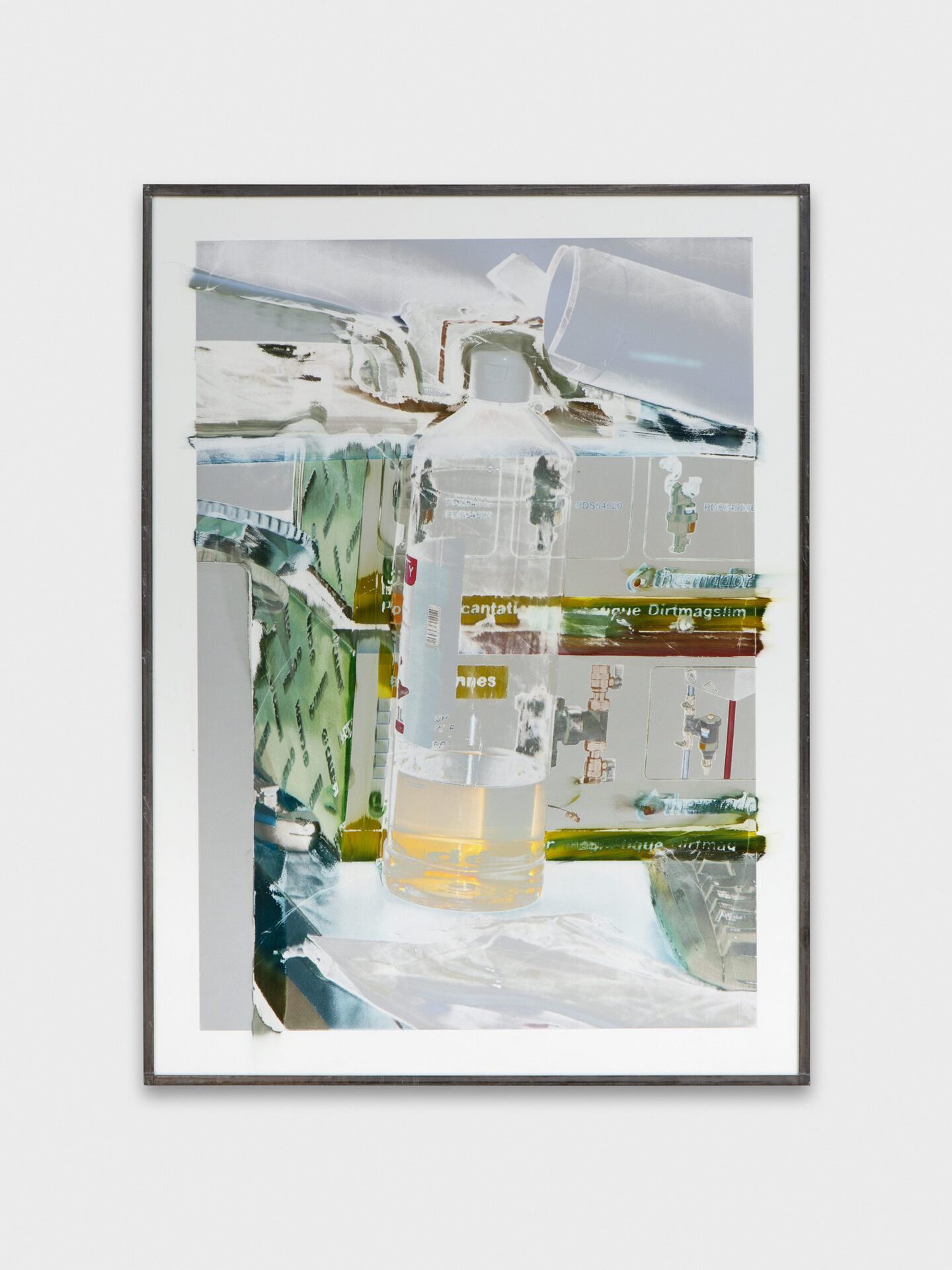 Jean-Vincent Simonet Thermador (heirloom), 2022 Inkjet print on plastic foil, fingertips intervention, handmade lead frame, anti-reflective glass 42 × 31cm