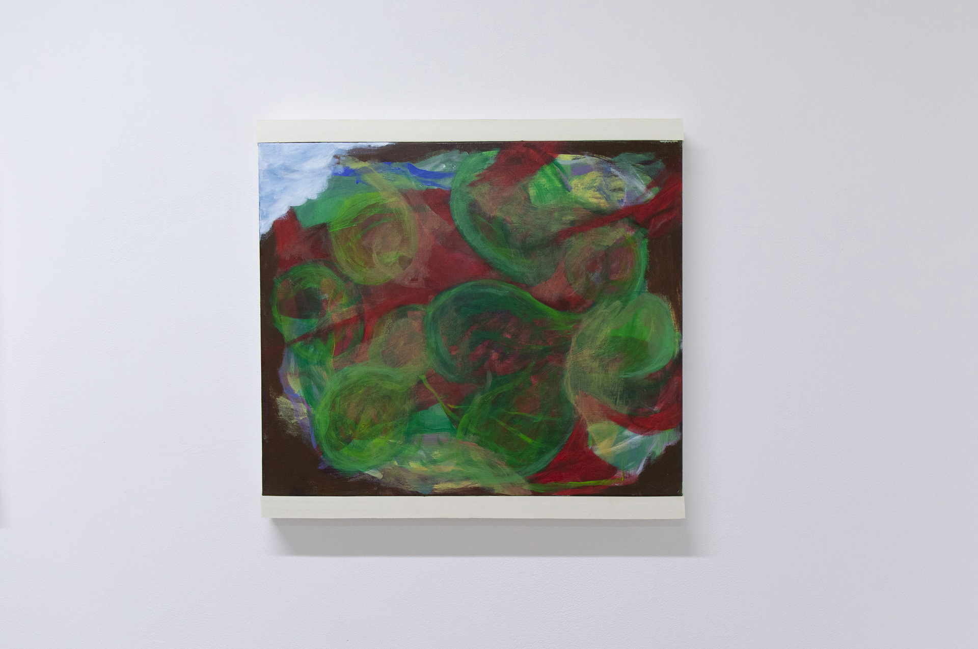 Simon Rayssac, étude d'éclairage pour plante verte, 2022. Acrylic and oil on canvas, 46 x 55,5 x 4,5 cm (+artist's frame) © Pierre Poumet