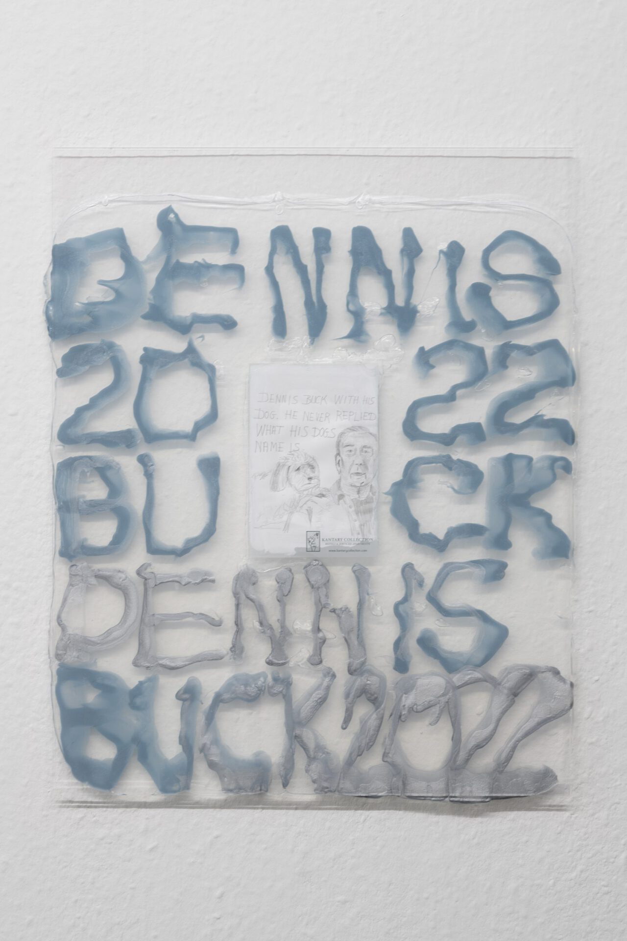 Dennis Buck, No reply (portrait), 2022, Pencil on paper in silicone plexiglass artist frame, 50cm x 40cm