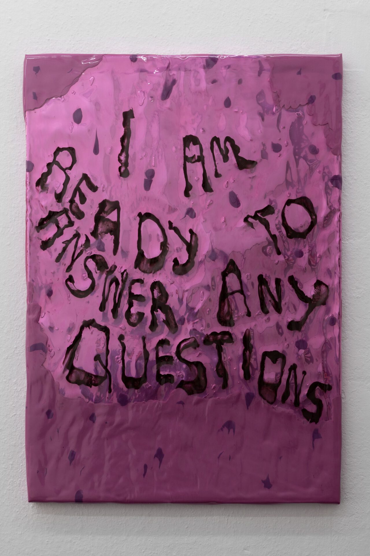 Dennis Buck, I am ready (portrait), 2022, Vinyl, silicone on vinyl, 100cm x 70cm