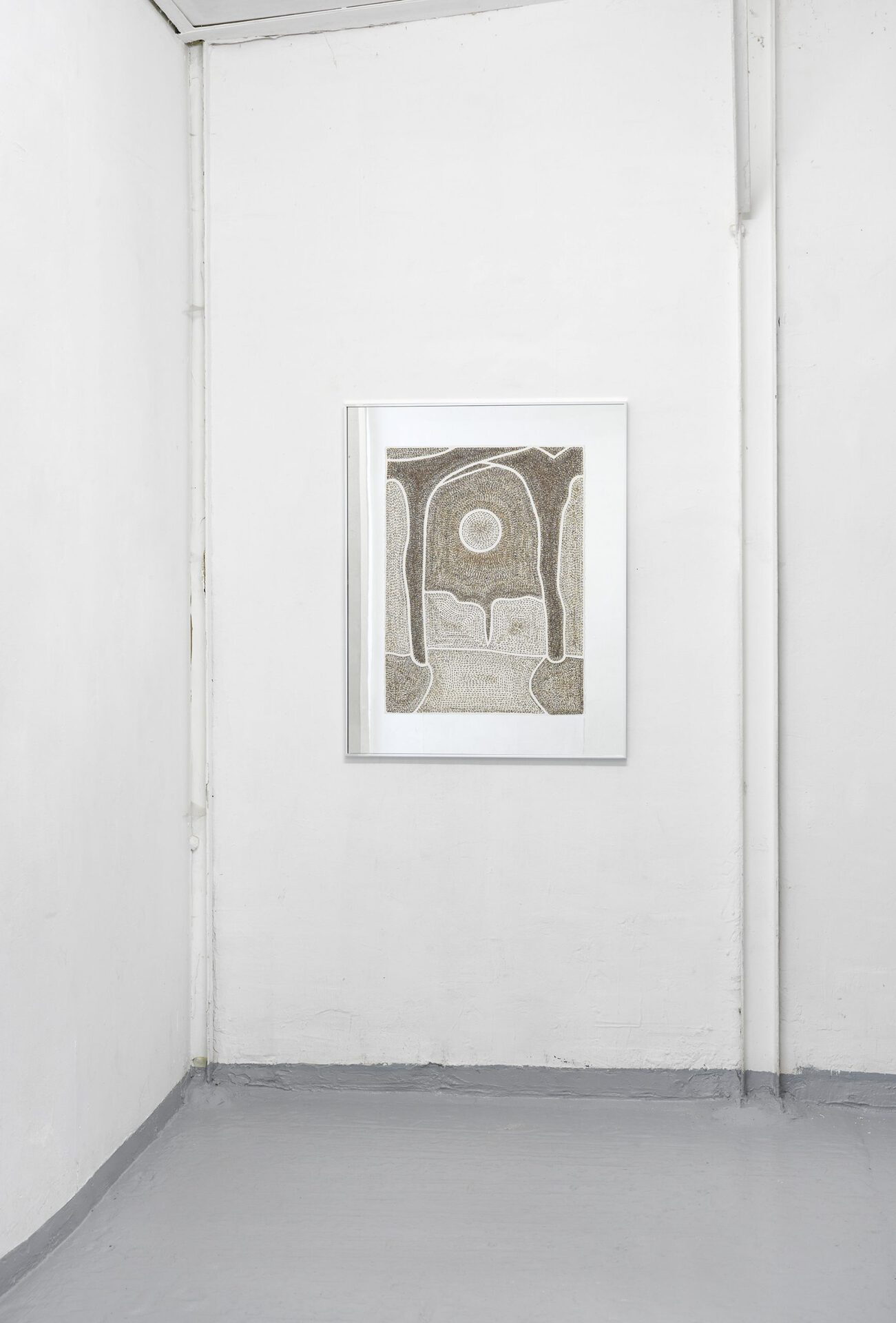 Tessa Perutz, Forest Canopy at Dusk (La Lune Lavande, Fleurs sûr Miroir), 2020, lavender flowers on paper on mirror, framed 100x80 cm