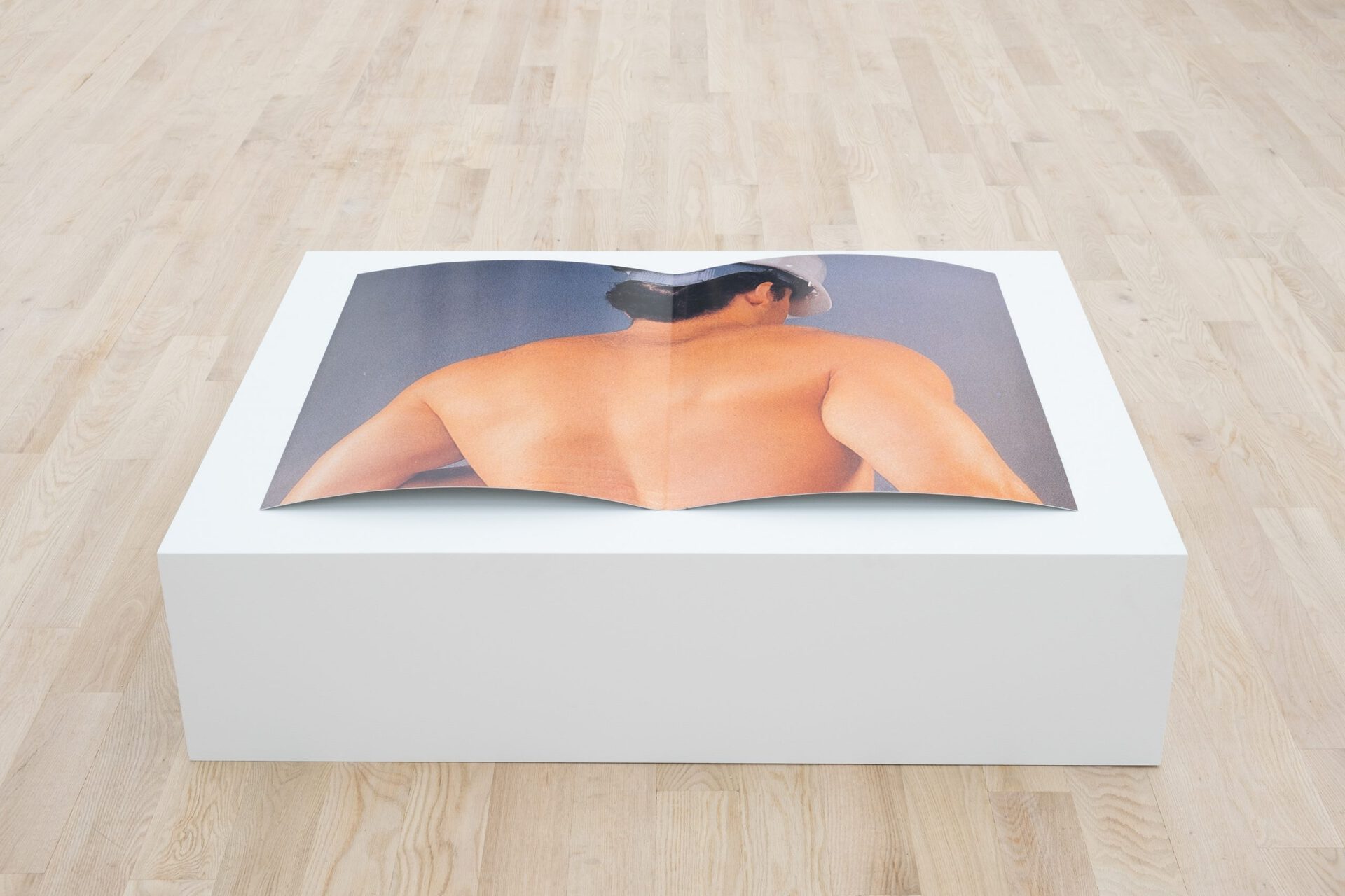 Pacifico Silano, Untitled (Construction Worker), 2022 Dye sublimation print folded in half 30 x 40 x 2 inches / 76.2 x 101.6 x 5 cm