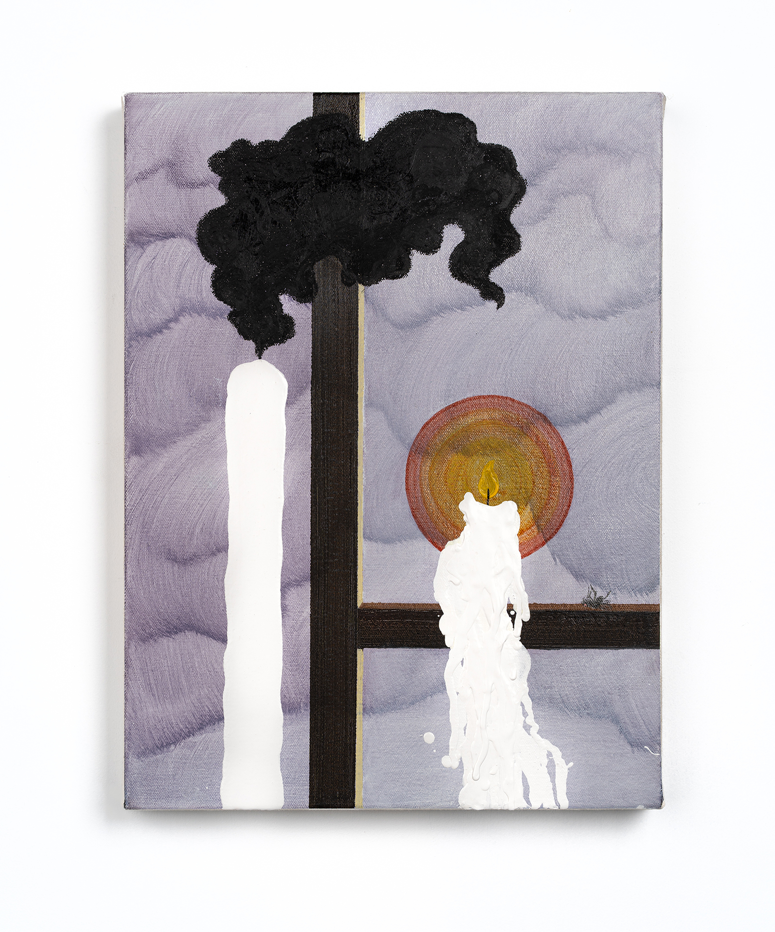 Daniel Oksenberg, Fear of Sleep, 2021, oil, pencil and industrial paint on canvas, 40x30 cm