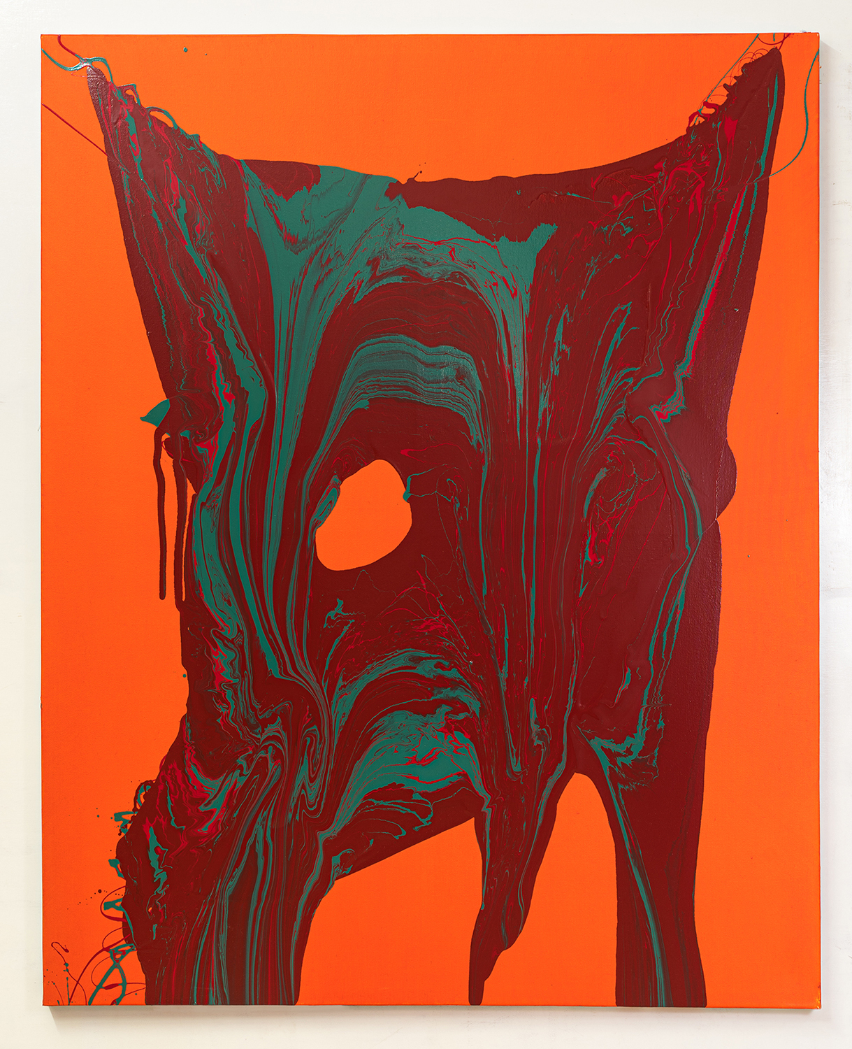Daniel Oksenberg, Orange Light, 2020, oil and industrial paint on canvas, 150x120 cm