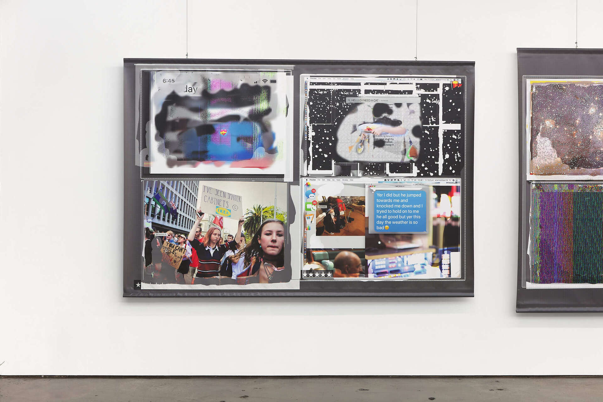 Eliza Hutchison, MUMMUMMUMUMMUMMUMMUM (1/4), 2021-22, Inkjet print on Vinyl, 175 x 260 cm