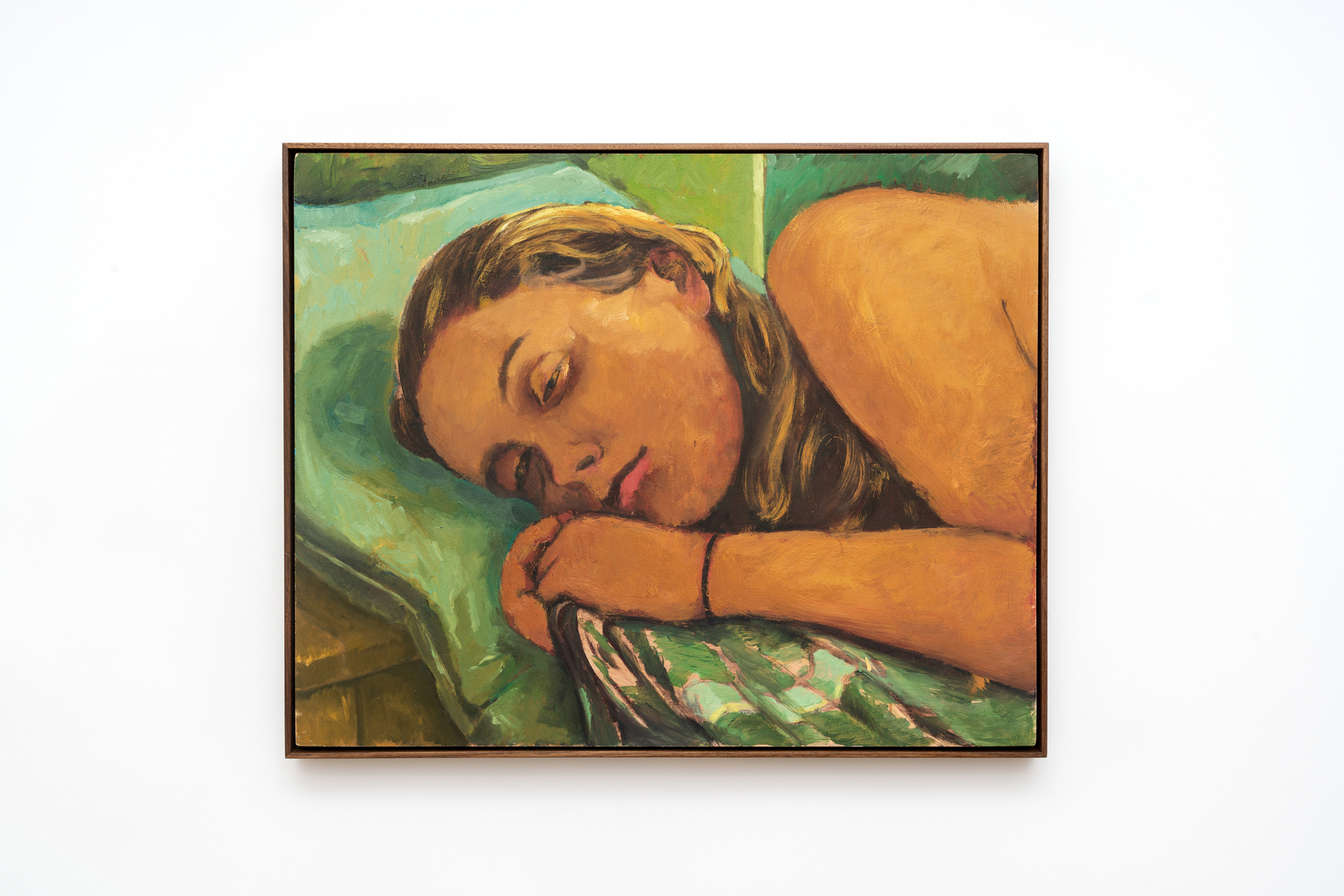 Robert Brambora, Untitled (L), 2021, oil, gouache and colored pencils on wood, wooden frame, 40 x 50 cm, unique