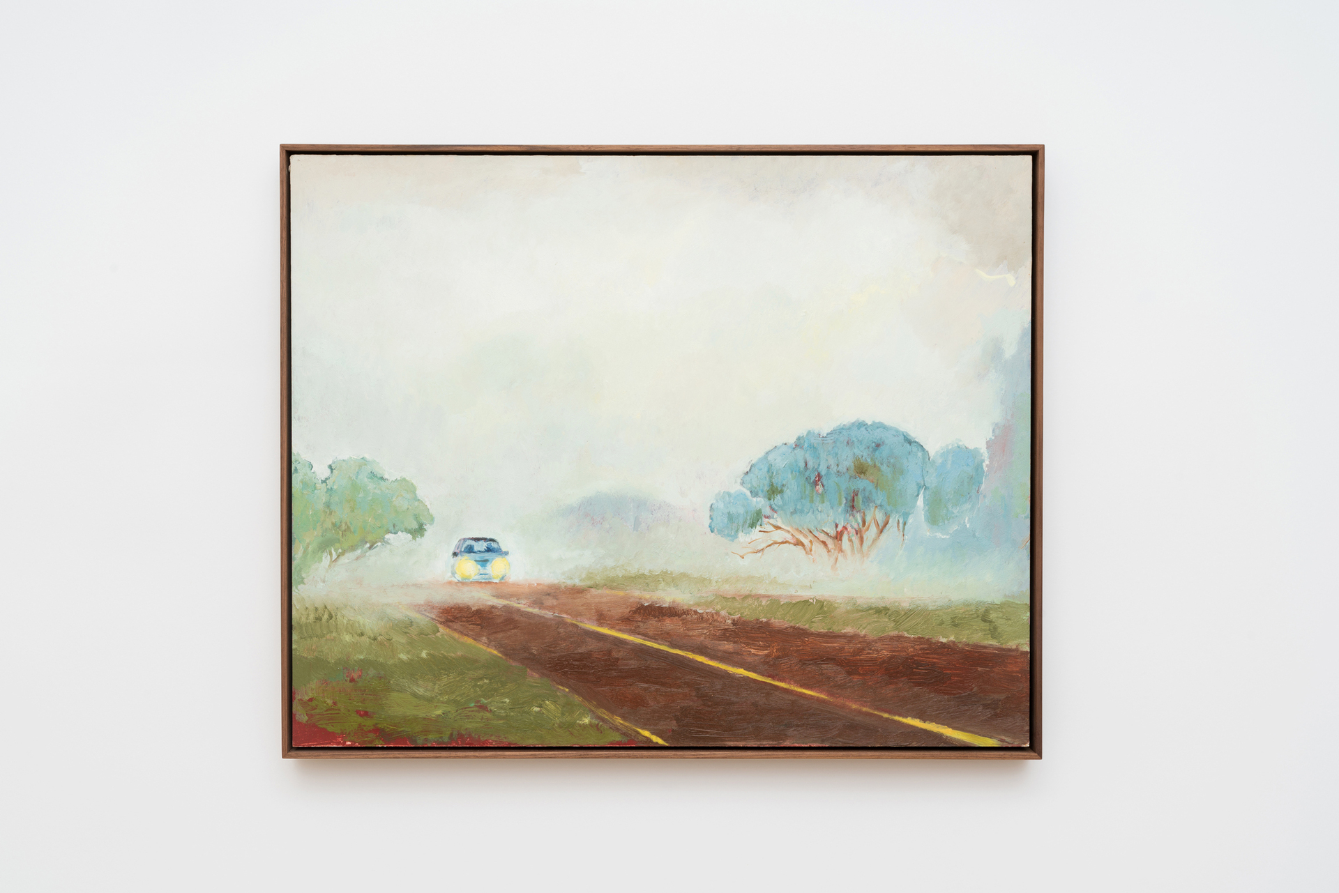 Robert Brambora, Morning, 2022, oil and gouache on wood, wooden frame, 40 x 50 cm, unique