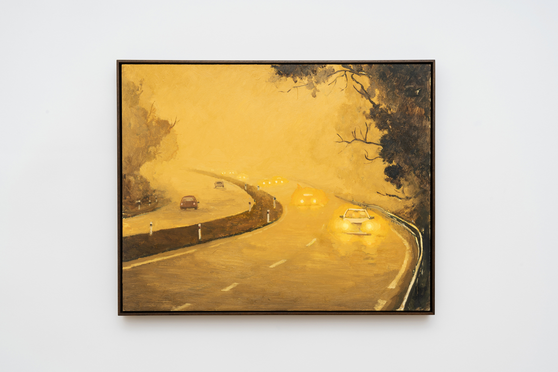 Robert Brambora, Dust, 2022, oil and gouache on wood, wooden frame, 40 x 50 cm, unique