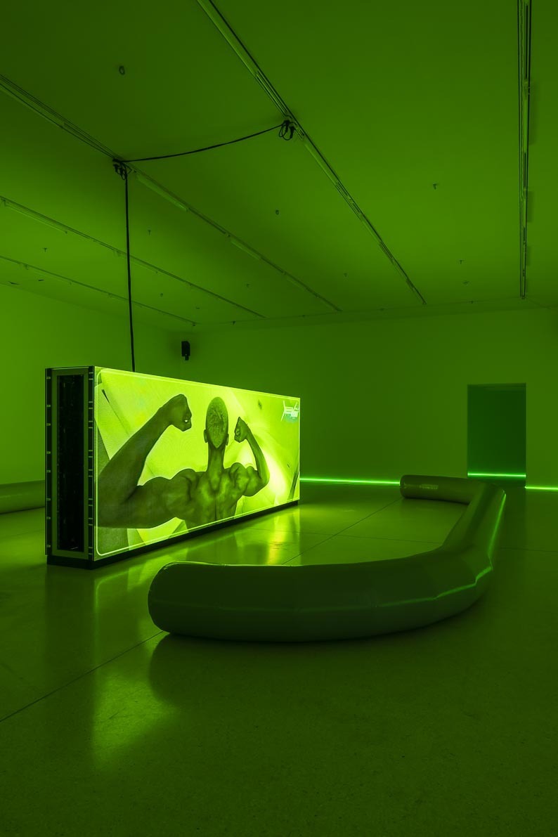View of Sara Sadik: Ultimate Vatos. Force & Honneur, Westfälischer Kunstverein, Münster, Germany, 2022. Courtesy of the artist and Galerie Crèvecoeur, commissioned by Westfälischer Kunstverein / © Photo: Thorsten Arendt