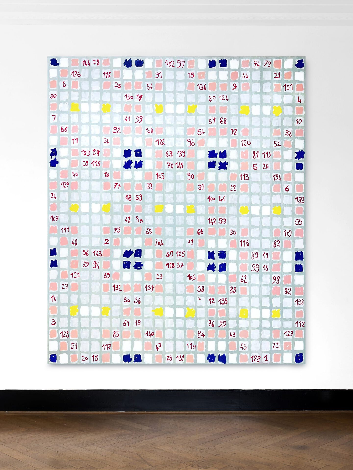 Sarah Benslimane, The Unresolved One, 2021, acrylic paint and lacquer on canvas, 216 x 180 cm