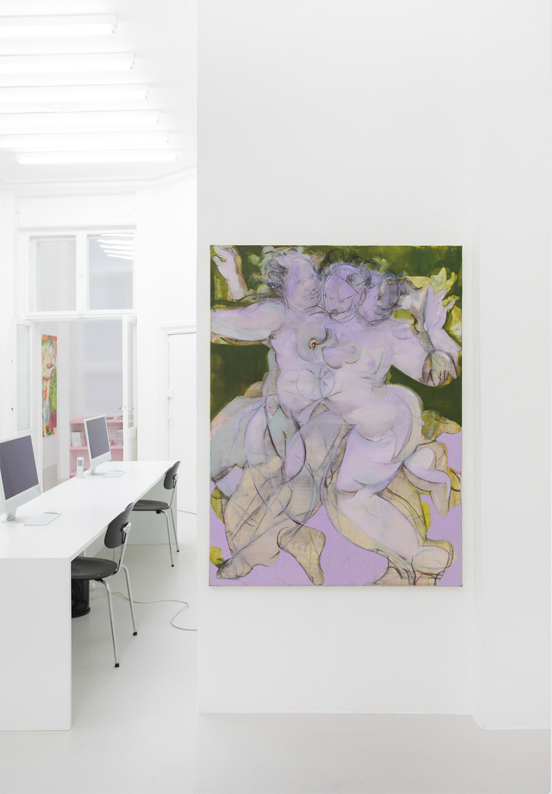 Ellen Antico  Twenty Free Degrees  2021  oil, pastels, charcoal on canvas  150 x 110 cm