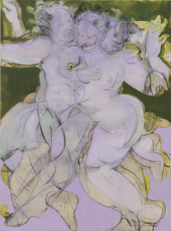 Ellen Antico  Twenty Free Degrees  2021  oil, pastels, charcoal on canvas  150 x 110 cm