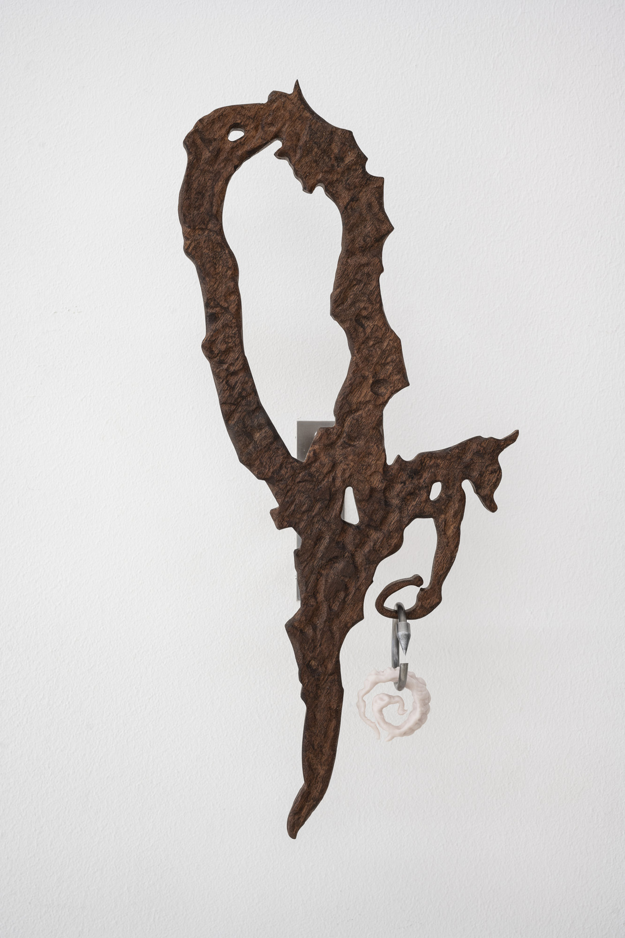 Inside Job, “Pierced Branch I-III”, 2022, mahogany wood, stainless steel, photopolymetric resin, , variable dimensions