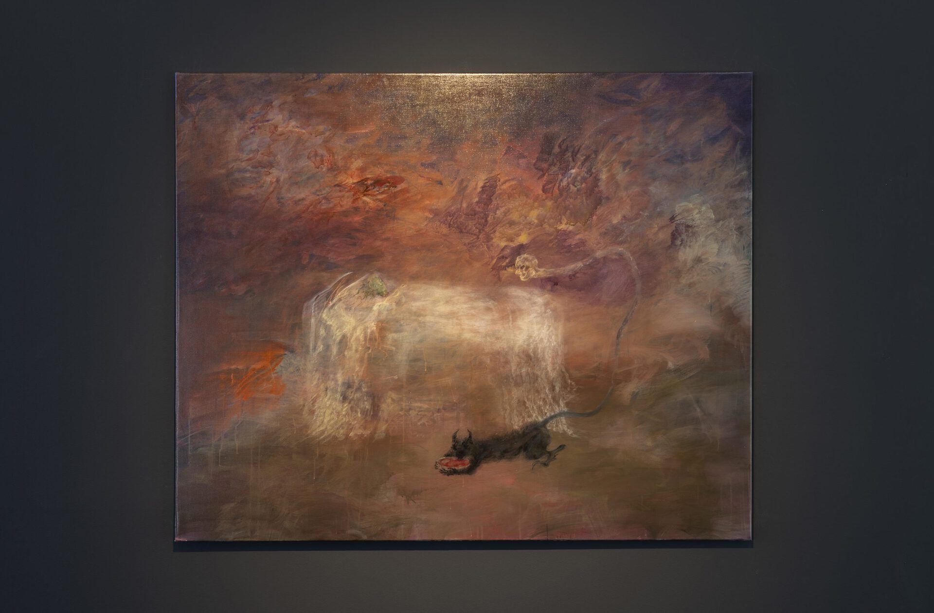 Jiwoon Lee, Girl and Monster II, 2022, acrylic on canvas 130x160 cm.