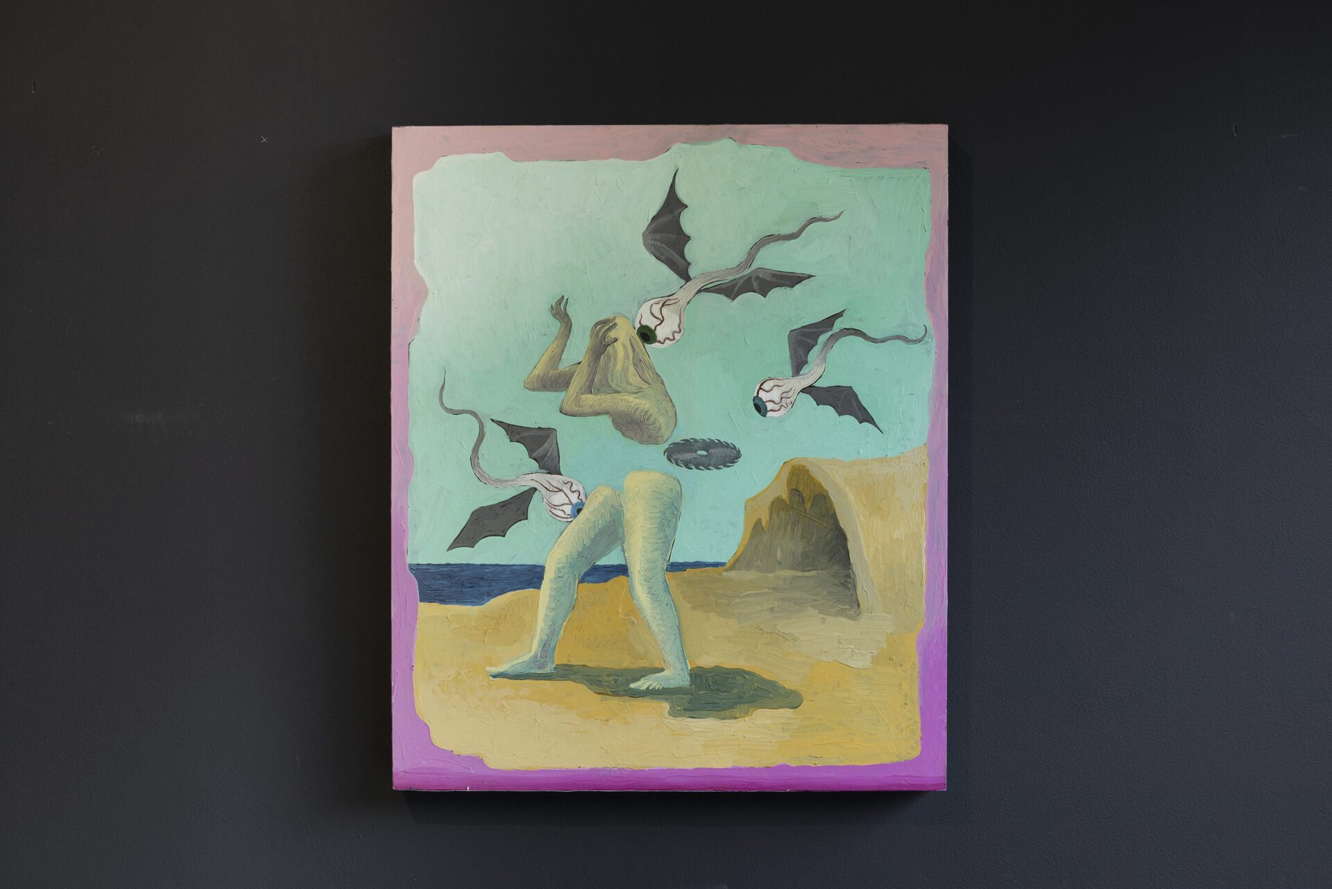 Hortensia Mi Kafchin, Social Anxiety, 2020, oil on wood, 50x60 cm.