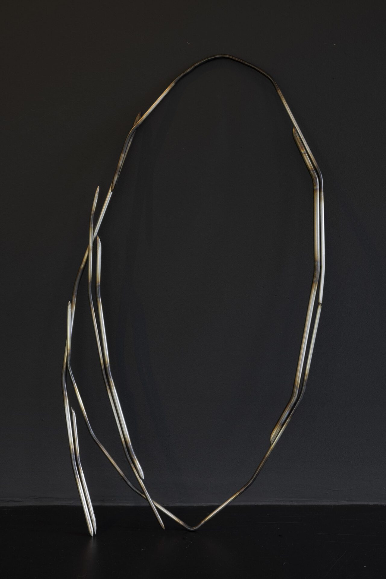 Rosario Aninat, Moon, 2022, stainless steel, 90x45 cm.